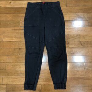 Spanx Pull On Stretch Twill Cargo Jogger Black Washed Pant Size XL